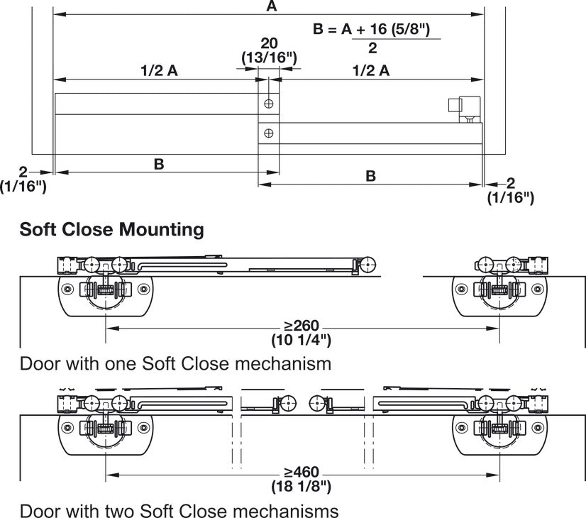 Hafele HAWA Clipo 16 H IF Sliding Door Hardware, for door weights up to 16 kg