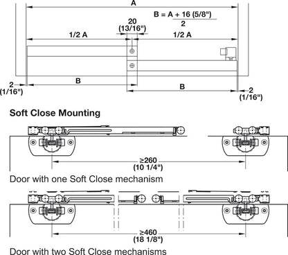 Hafele HAWA Clipo 16 H IF Sliding Door Hardware, for door weights up to 16 kg