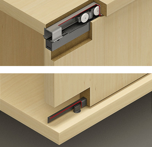 Hafele HAWA Clipo 16 HM IF Sliding Door Hardware, for door weight up to 16 kg (35 lbs.)