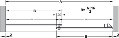 Hafele HAWA Clipo 16 GPK IF Sliding Door Hardware Two Door Set, for Door Weight 16 kg (35 lbs)