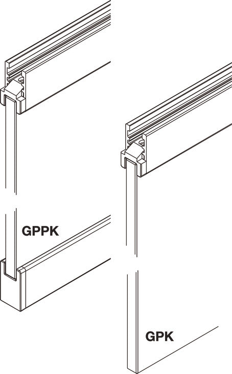 Hafele HAWA Clipo 16 GPK IF Sliding Door Hardware Two Door Set, for Door Weight 16 kg (35 lbs)