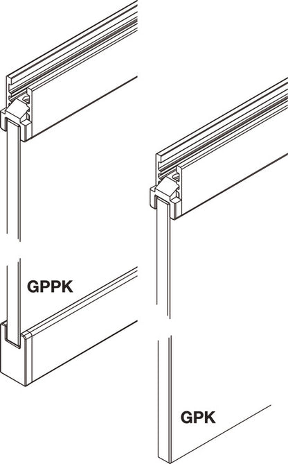 Hafele HAWA Clipo 16 GPK IF Sliding Door Hardware Two Door Set, for Door Weight 16 kg (35 lbs)