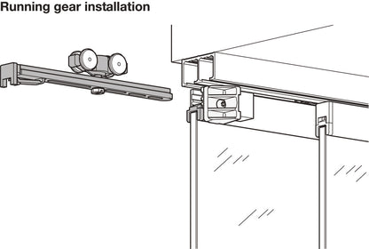 Hafele HAWA Clipo 16 GPPK IF Sliding Door Hardware Two Door Set, for Door Weight 16 kg (35 lbs)