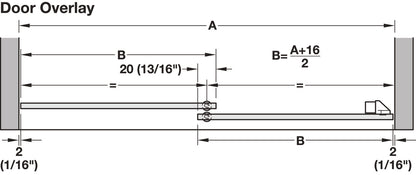 Hafele HAWA Clipo 16 GPPK IF Sliding Door Hardware Two Door Set, for Door Weight 16 kg (35 lbs)