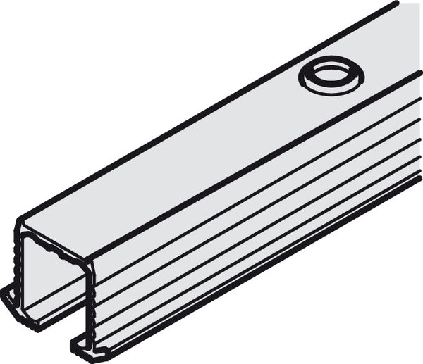 Hafele Aluminum Single Upper Guide Track For Hawa Clipo 16 H IF/MF/HM, Pre-Drilled Screw Mounting, 3500 mm Length