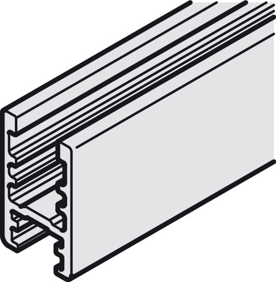 Hafele Glass Fixing Profile, for Hawa Clipo IF, Glue Mounting, 2500 mm Length