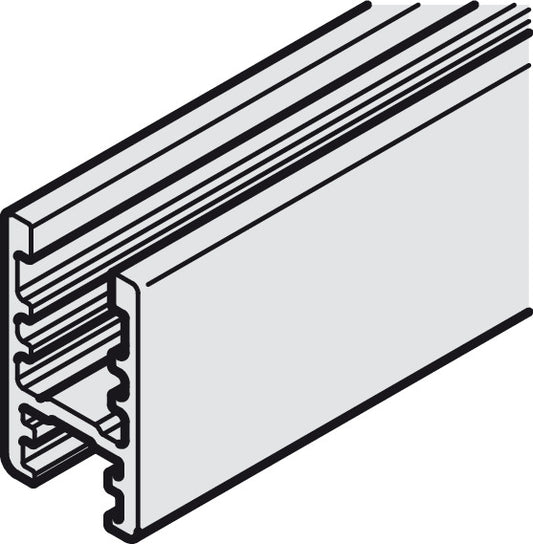 Hafele Glass Fixing Profile, for Hawa Clipo IF, Glue Mounting, 2500 mm Length