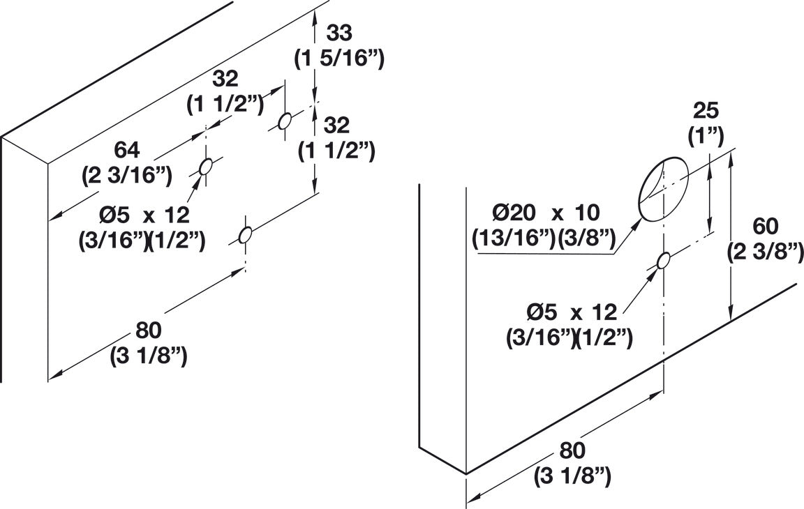 Hafele HAWA Combino 35 H VF Sliding Door Hardware, Two Door Set