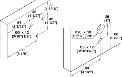 Hafele HAWA Combino 35 H VF Sliding Door Hardware, Two Door Set