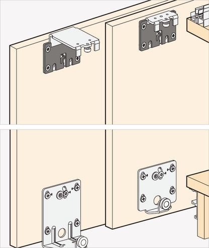 Hafele HAWA Combino 35 H VF Sliding Door Hardware, Two Door Set