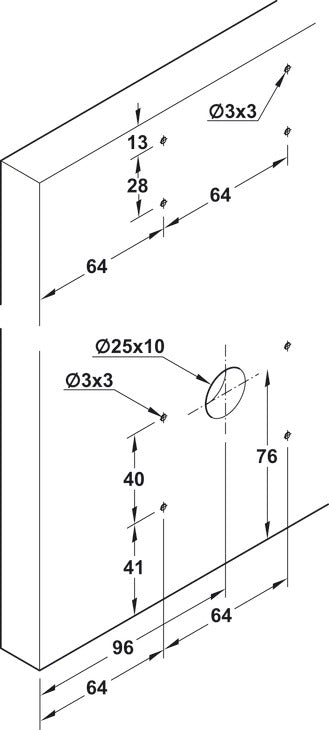 Hafele HAWA Combino 35 H VF Sliding Door Hardware, Two Door Set