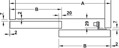 Hafele HAWA Combino 35 H VF Sliding Door Hardware, Two Door Set