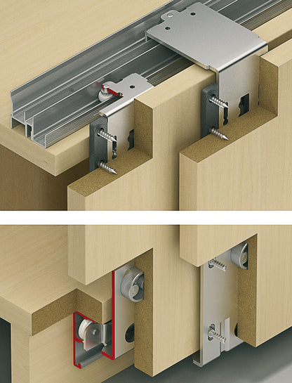 Hafele HAWA Combino 35 H VF Sliding Door Hardware, Three Door set