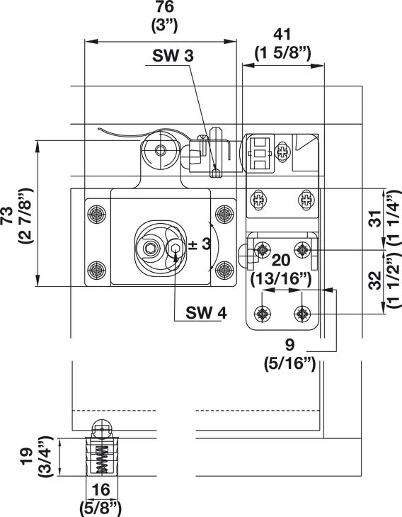 Hafele HAWA Combino 20 H IF Sliding Door Hardware, Two Door Set