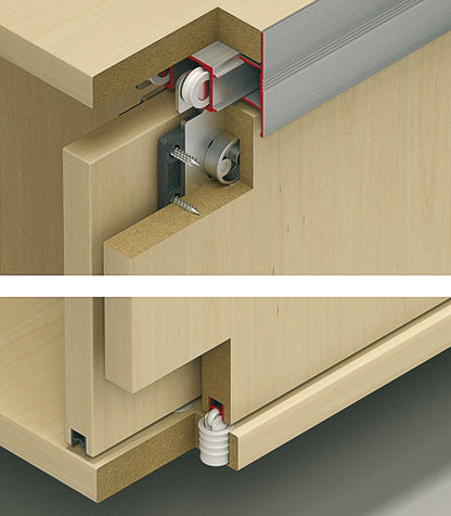 Hafele HAWA Combino 35 H IF Sliding Door Hardware, Two Door Set