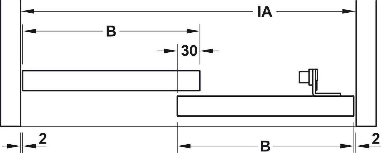 Hafele HAWA Combino 35 H IF Sliding Door Hardware, Two Door Set