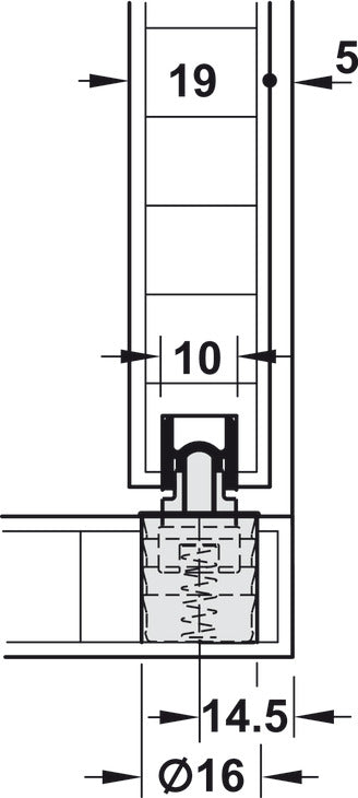 Hafele HAWA Combino 35 H IF Sliding Door Hardware, Three Door set