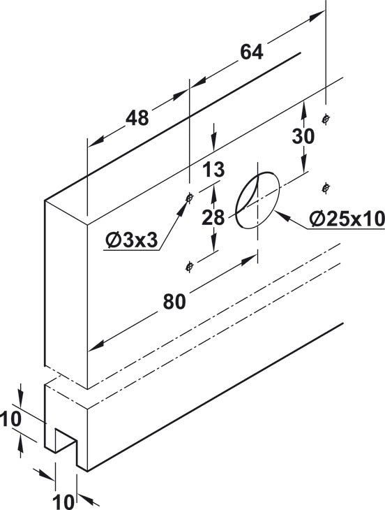 Hafele HAWA Combino 35 H IF Sliding Door Hardware, Three Door set
