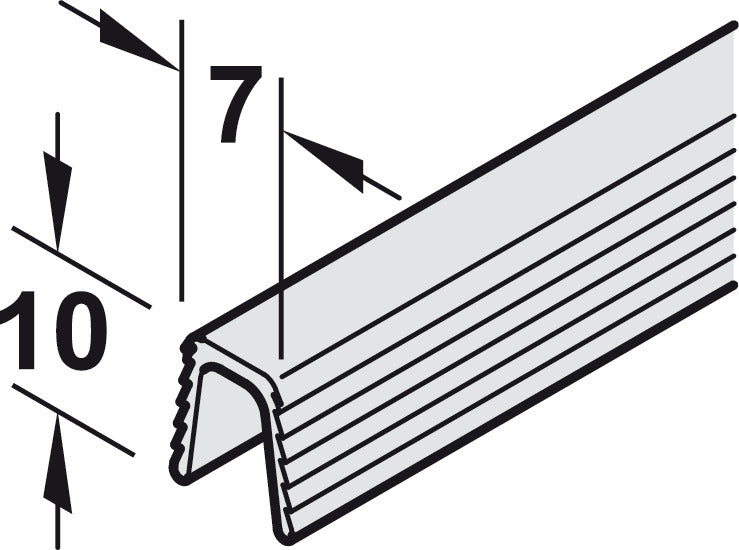 Hafele Plastic Single Lower Guide Track For Hawa Clipo 16 H IF/MF/HM, Press Fitting/Glue, 2500 mm Length