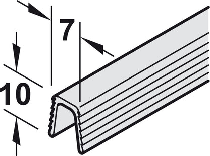 Hafele Plastic Single Lower Guide Track For Hawa Clipo 16 H IF/MF/HM, Press Fitting/Glue, 2500 mm Length