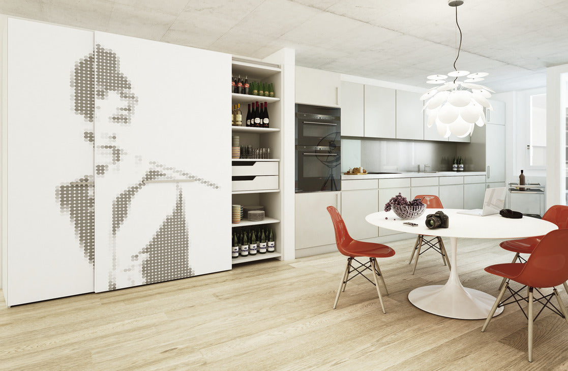 Hafele Coplanar Door, Hawa Frontino 40 Sliding Door Hardware Set, for Wardrobes for Two Doors 1800-2199 mm