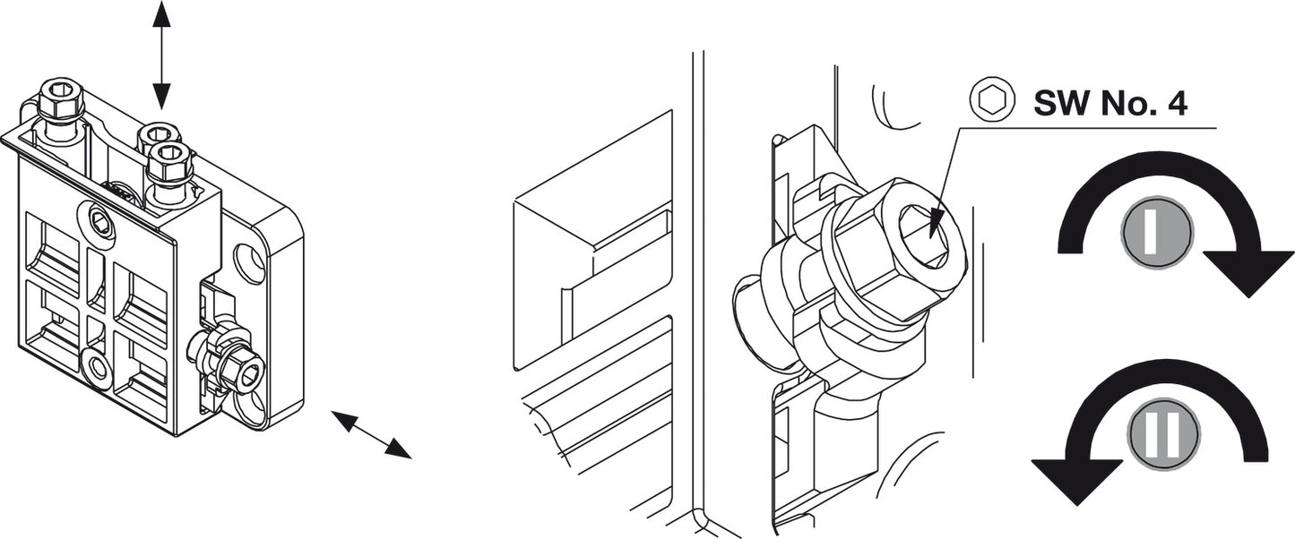 Hafele Coplanar Door, Hawa Frontino 20 H OS FB Sliding Door Hardware Set, for Upper Cabinets 1200-1399 mm