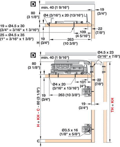 Hafele Coplanar Door, Hawa Frontino 20 H OS FB Sliding Door Hardware Set, for Upper Cabinets 1400-1599 mm