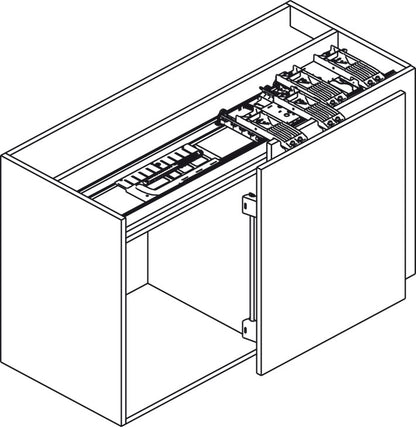 Hafele Coplanar Door, Hawa Frontino 20 H OS FB Sliding Door Hardware Set, for Upper Cabinets 1600-1799 mm