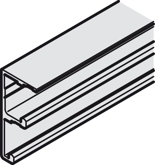 Hafele Aluminum Doble Running Track, for Hawa Combino H VF, Pre-Drilled 2500 mm Length