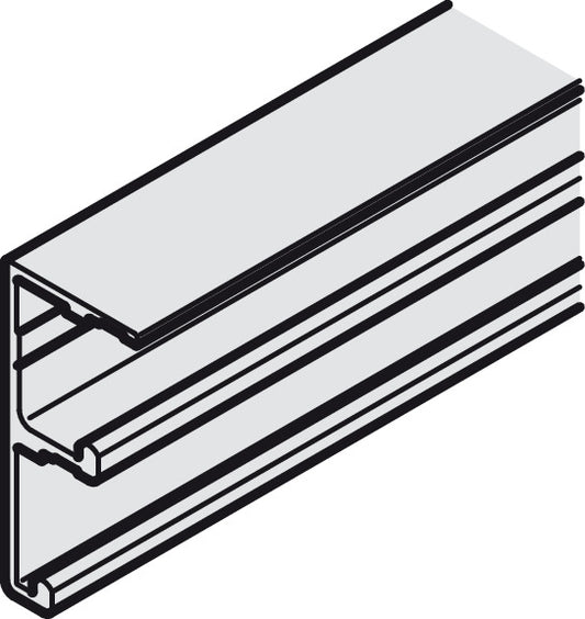 Hafele Aluminum Doble Running Track, for Hawa Combino H VF, Pre-Drilled 3500 mm Length