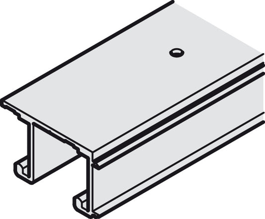 Hafele Aluminum Doble Running Track, for Hawa Combino IF/MF, Pre-Drilled Screw Mounting, 2500 mm length