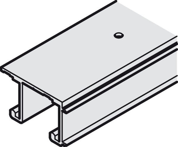 Hafele Aluminum Doble Running Track, for Hawa Combino IF/MF, Pre-Drilled Screw Mounting, 3500 mm length
