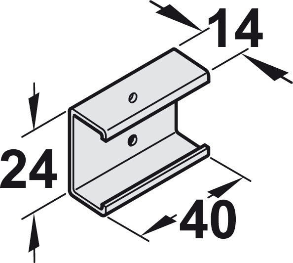 Hafele Aluminum Clip-on  Adapter, for Wood Fascia