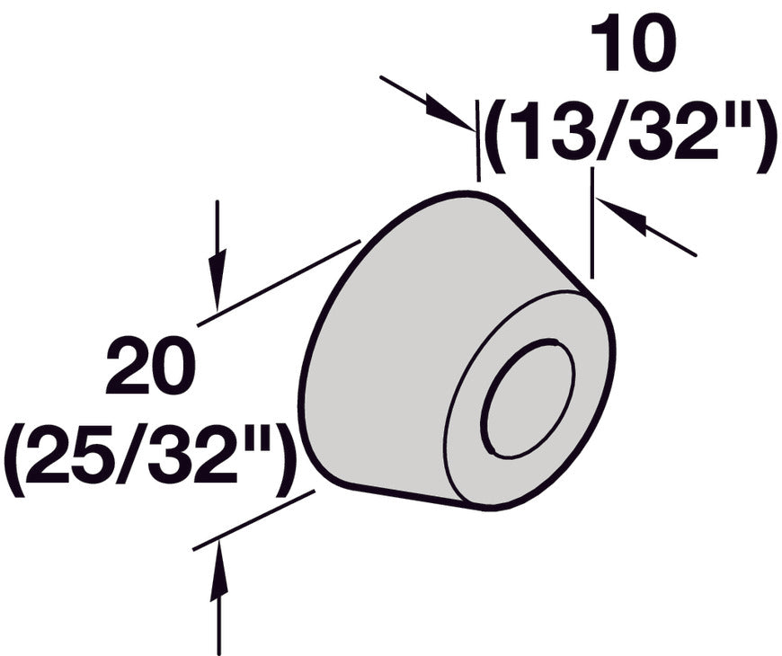 Hafele Rubber Wall Buffer, For Hangar Infront