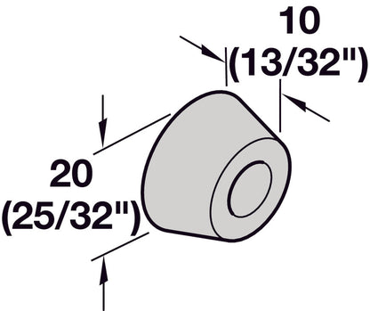 Hafele Rubber Wall Buffer, For Hangar Infront