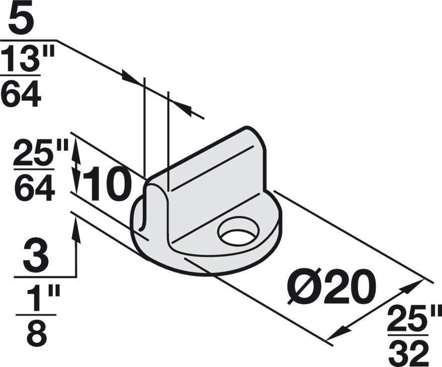 Hafele Lower Guide, for Screw Mounting