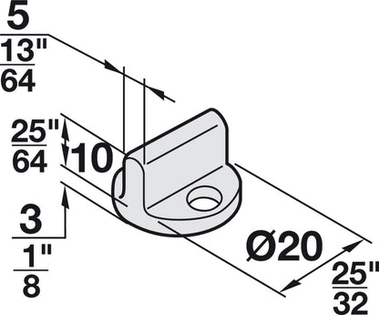 Hafele Lower Guide, for Screw Mounting