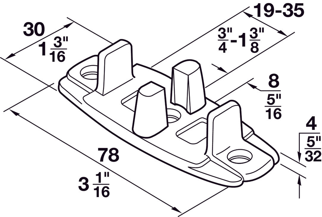 Hafele Double Guide, for Screw Mounting, three piece set