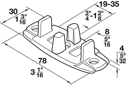 Hafele Double Guide, for Screw Mounting, three piece set