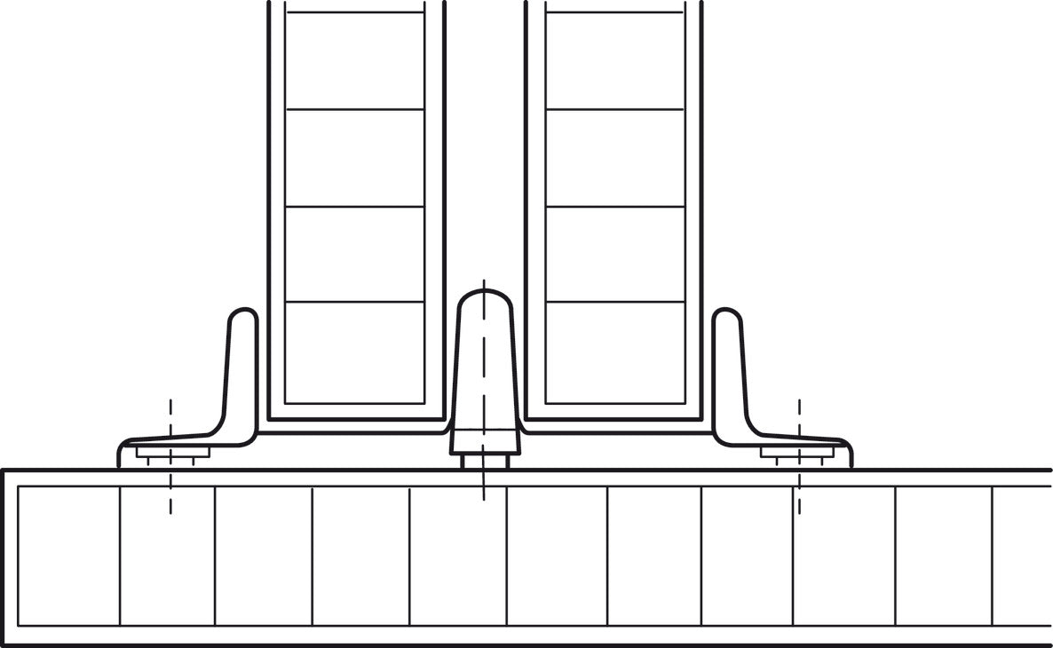 Hafele Double Guide, for Screw Mounting, three piece set