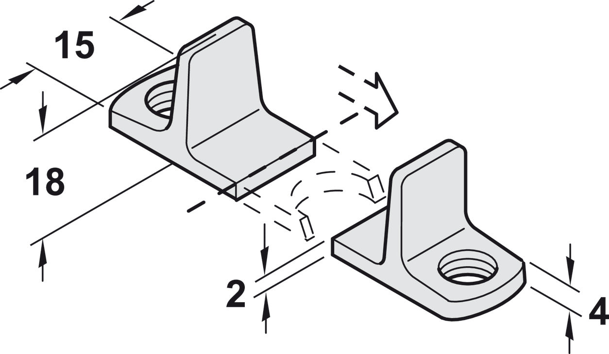 Hafele Single Guide, for Screw Mounting, two piece set