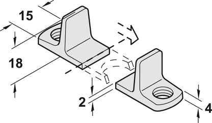 Hafele Single Guide, for Screw Mounting, two piece set