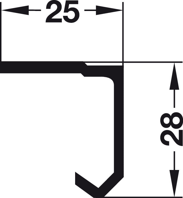 Hafele Running Track Screw Mounting, 2500 mm Length