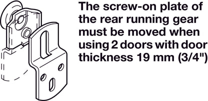 Hafele Hangar 14 IF Sliding Door Hardware Set, for door weight up to 20 kg (44 lbs.)