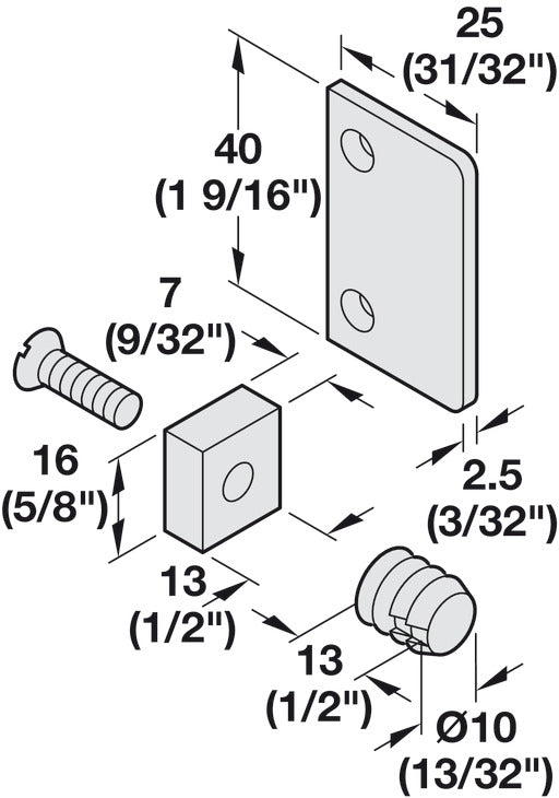 Hafele Hangar 28 IF Sliding Door Hardware Set, for door weight up to 30 (66 lbs.)