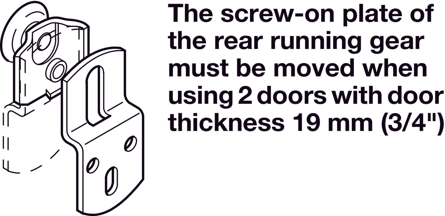 Hafele Hangar 28 IF Sliding Door Hardware Set, for door weight up to 30 (66 lbs.)