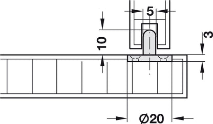 Hafele Single Wheel Running Gear, for Hangar Infront, for door weight up to 31 lbs