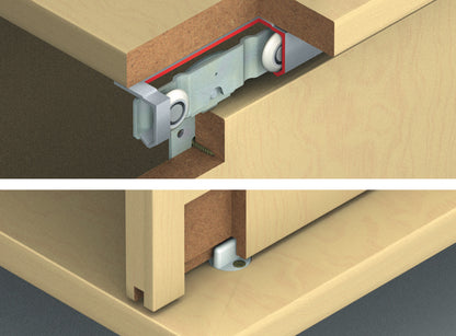 Hafele Double Wheel Running Gear, for Hangar Infront, for door weight up to 62 lbs