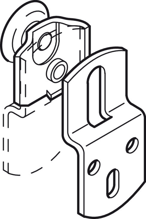 Hafele Double Wheel Running Gear, for Hangar Infront, for door weight up to 62 lbs