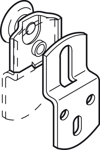 Hafele Double Wheel Running Gear, for Hangar Infront, for door weight up to 62 lbs